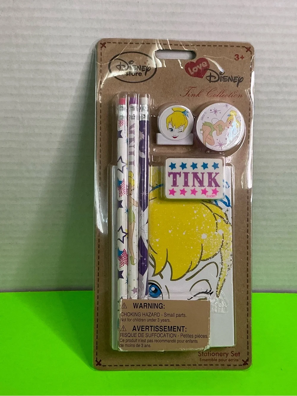 Disney Tinker Bell Kids Stationery Set - Yellow & Purple